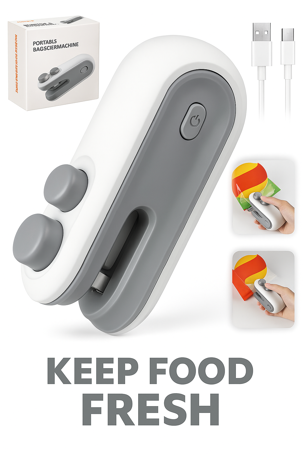 2-in-1 Rechargeable Packet Sealer & Cutter