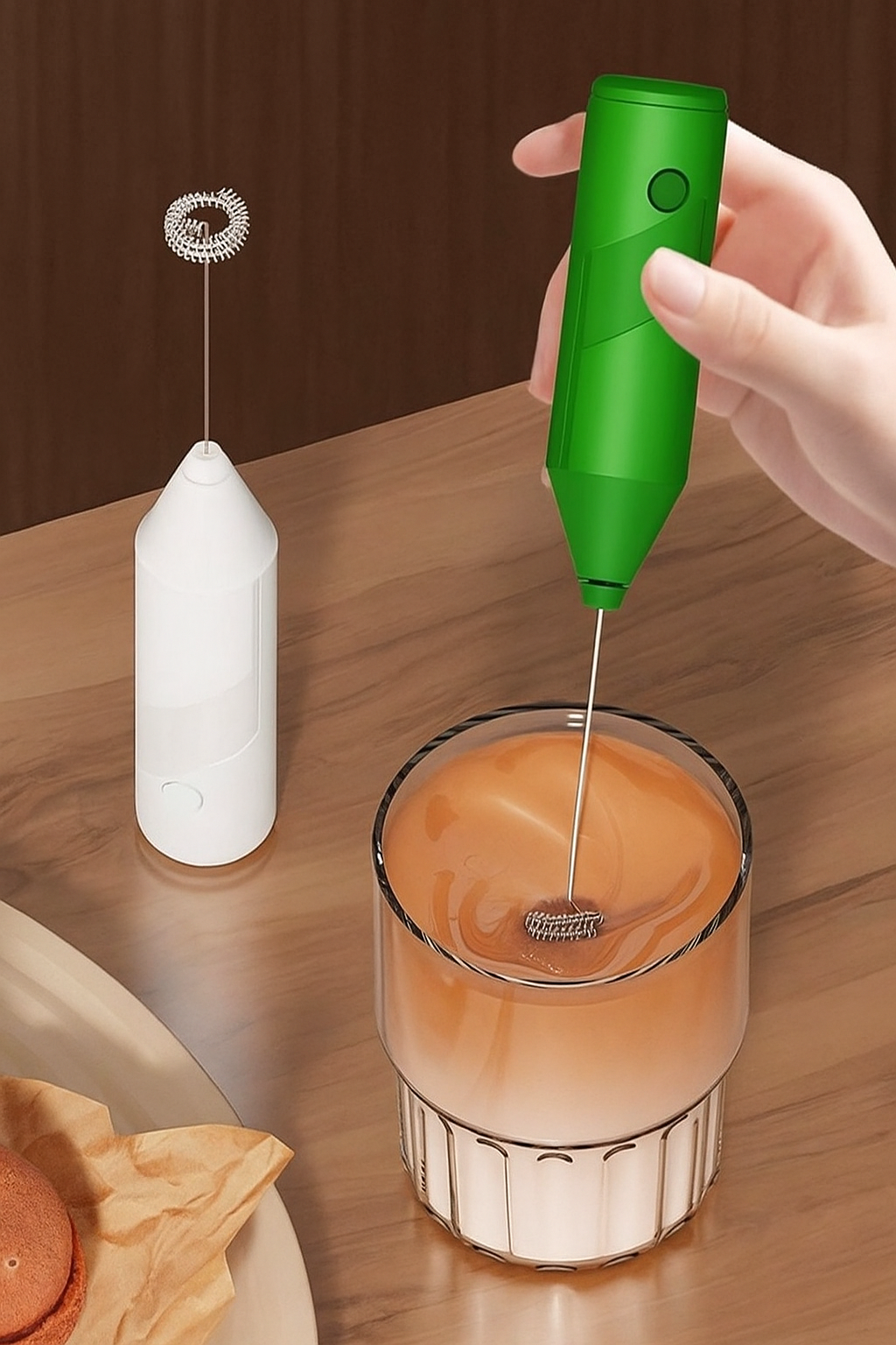 Battery Operated Coffee Beater & Milk Frother -Instant Café-Style Foam for Cappuccino, Latte & Frappe