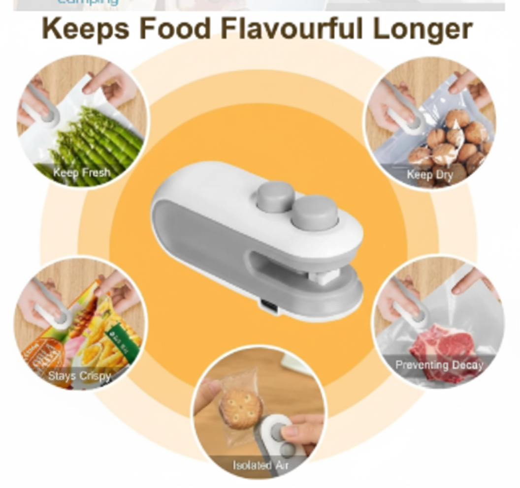 2-in-1 Rechargeable Packet Sealer & Cutter