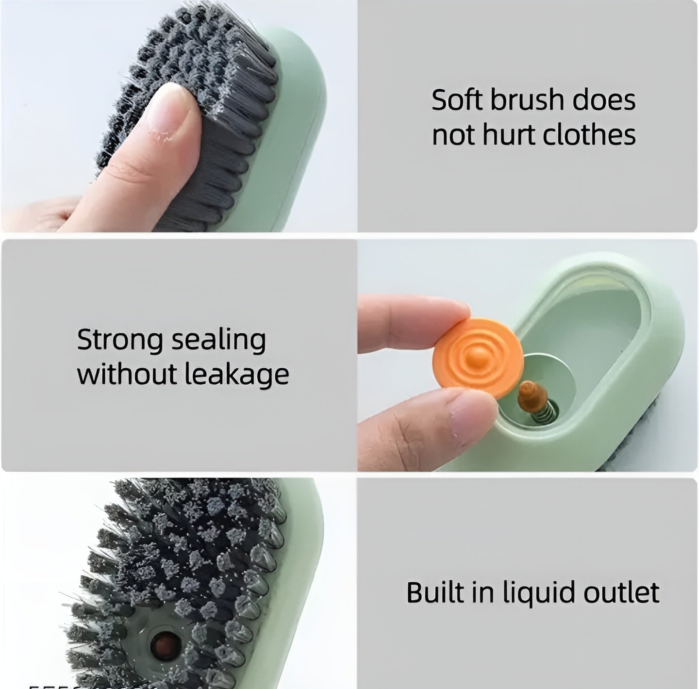 Multipurpose Liquid Shoe Brush with Refillable Soap Box – Easy Press Cleaner