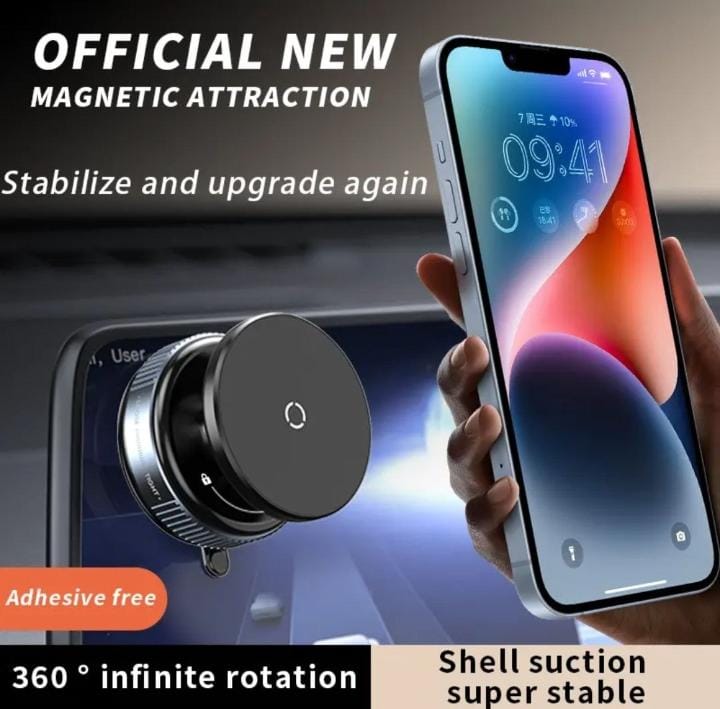 A3 Magnetic Phone Holder – 360° Adjustable Suction Cup Mount for Car, Desk & More