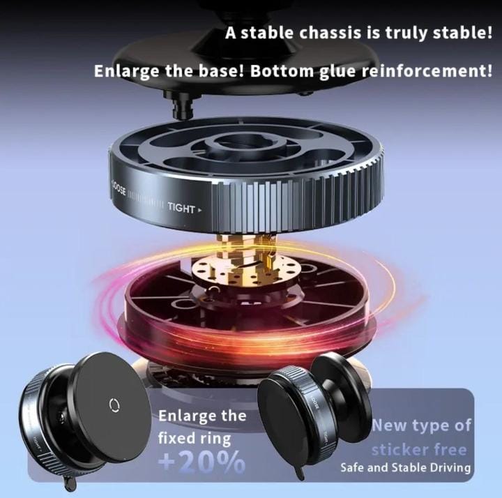 A3 Magnetic Phone Holder – 360° Adjustable Suction Cup Mount for Car, Desk & More
