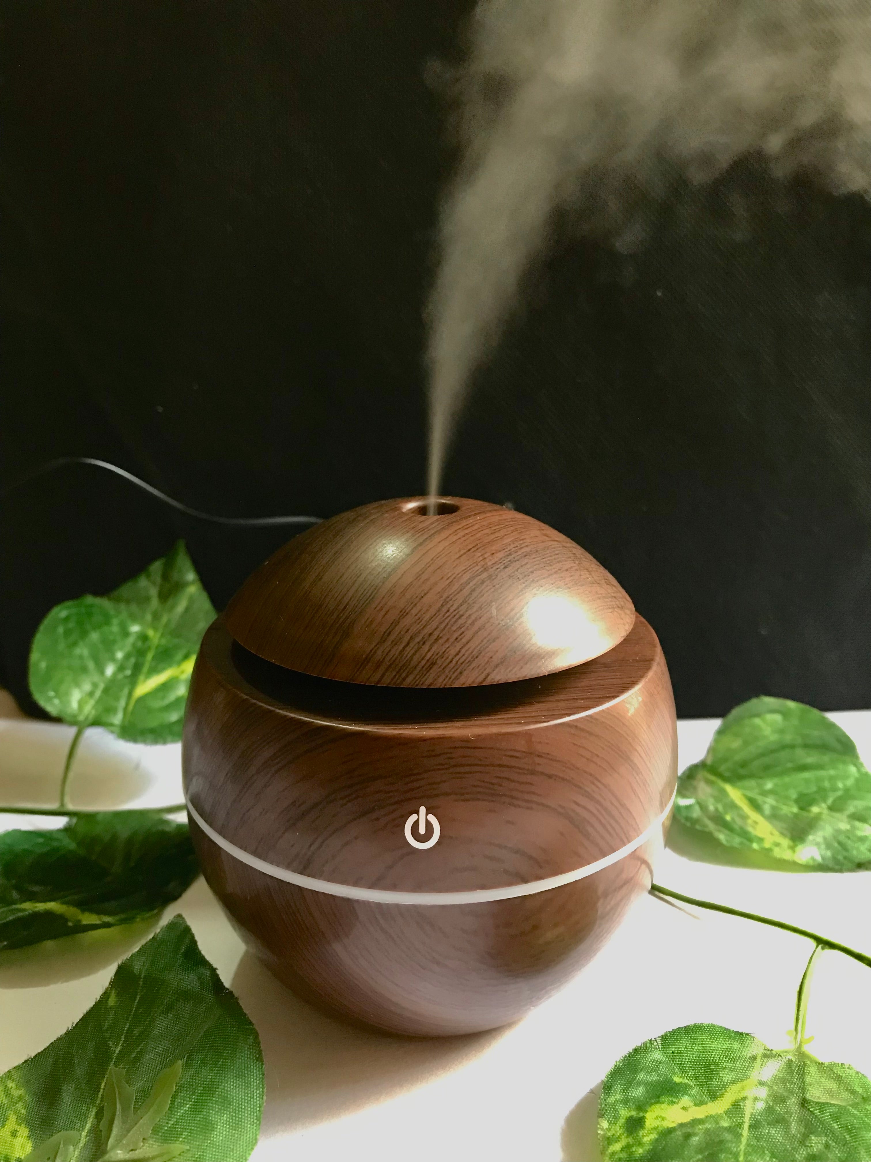 Wooden Ultrasonic Humidifier – Cool Mist Aroma Diffuser for Relaxation