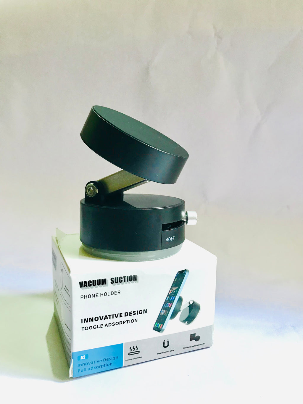 A2 Magnetic Car & Desk Phone Holder – Foldable 360° Suction Stand