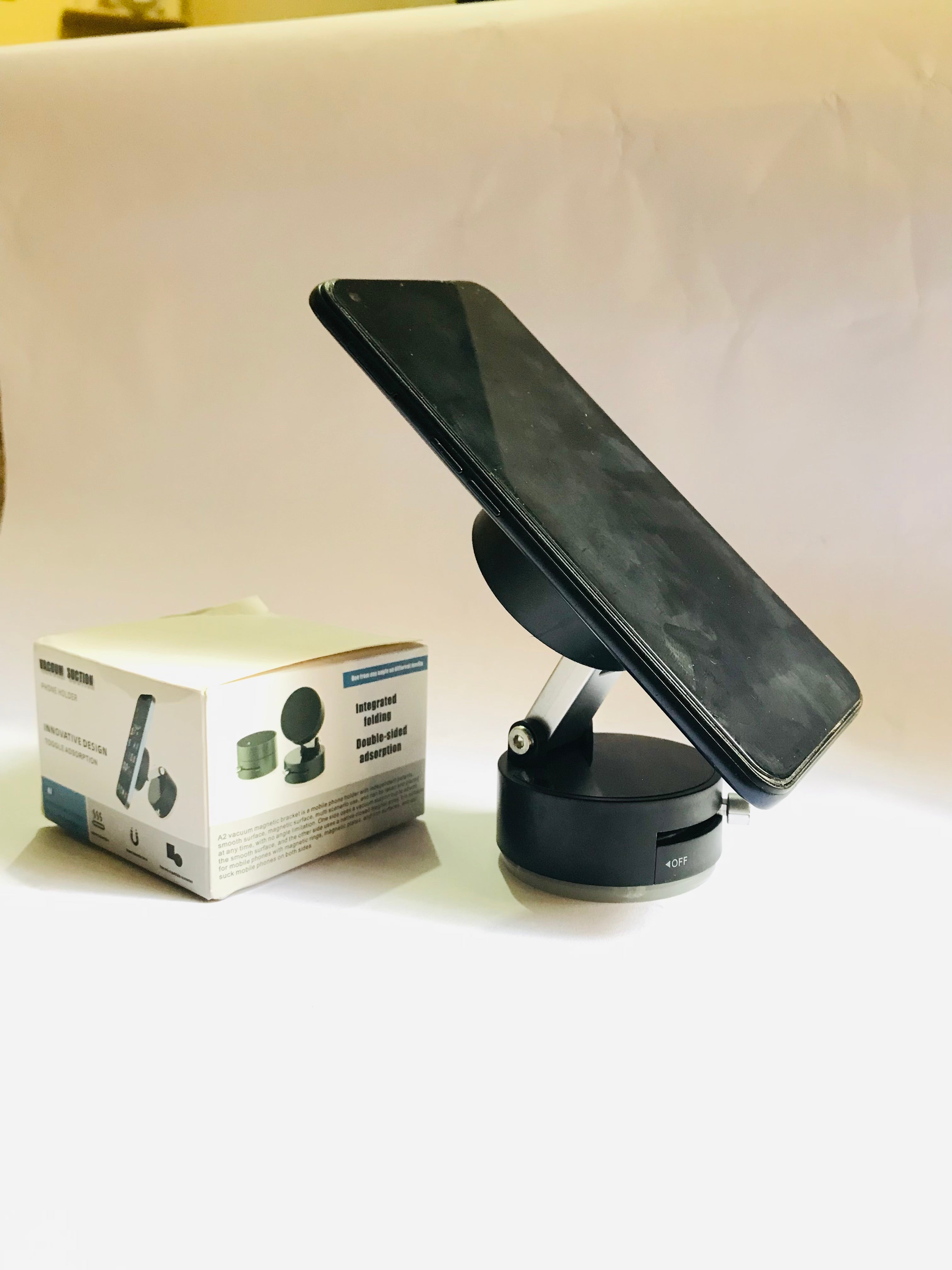 A2 Magnetic Car & Desk Phone Holder – Foldable 360° Suction Stand