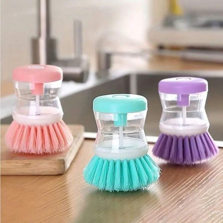 2-in-1 Dishwashing Brush with Built-in Soap Dispenser