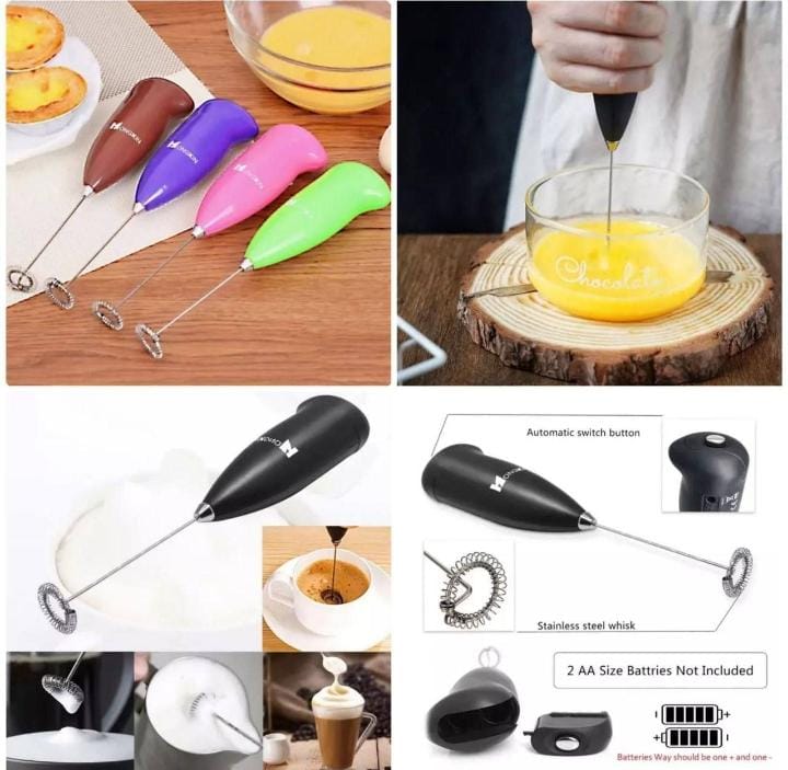 Battery Operated Coffee Beater & Milk Frother -Instant Café-Style Foam for Cappuccino, Latte & Frappe